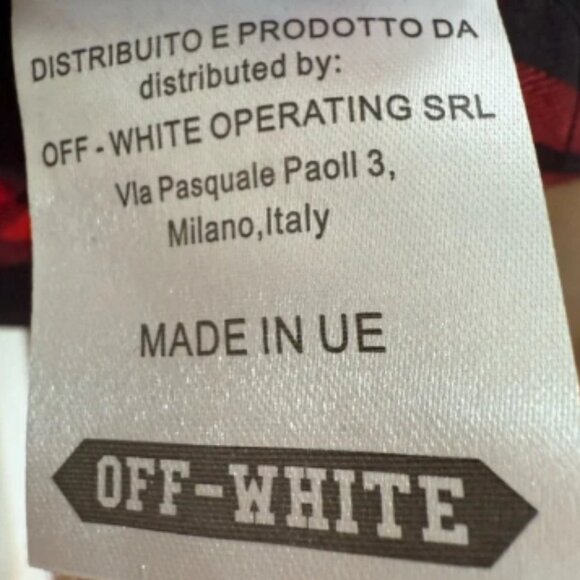 Off-White Red and Black Flannel Large - Picture 6 of 6